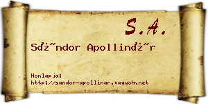 Sándor Apollinár névjegykártya